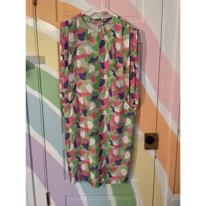 Vintage 60s Mod Abstract Shift Dress Buppa & B.P.  Sleeveless Pockets Size M